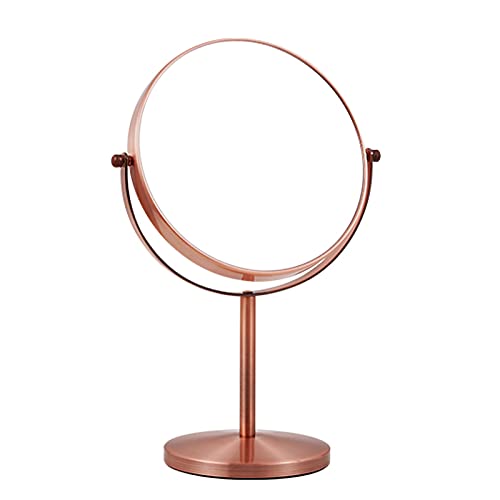 Double Sided Round Magnifying Mirror,Beautifive Vanity Mirror, Portable Desktop Makeup Mirror, Standing 360 Degree Swivel Vanity Mirror, for Dressing Table,Bedroom,Travel Desktop Mirror,Silver