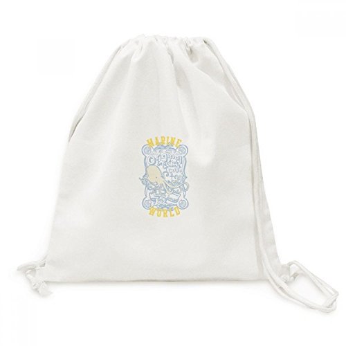 Sac de shopping Octopus Vie Marine : Sac à dos en toile pour la plage