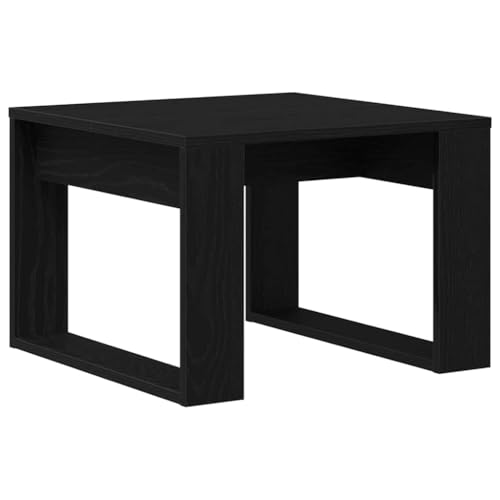 XHNIFBN Table Basse Carrée Chêne Noir 50x50x35 cm en Bois d'Ingénierie, Petit Meuble de Salon Moderne et Table d'Appoint Design Minimaliste pour Boissons et...