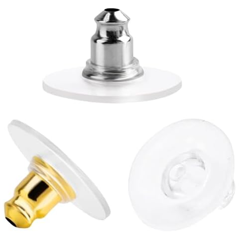 Clutch Earring Backs, 120PCS Back for Earrings, Earring Stoppers for Fish Hook Post Dangling Earrings, Hypoallergenic Earring Backs with Pad Cover