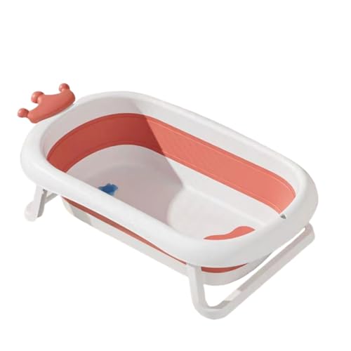 Diexgiy ベビー折りたたみバスタブ 折りたたみ式ベビーバスタブ バスタブ ベビー 幼児 バスタブ バスネット バスマット バスタブ 収納簡単 頑丈 耐久性 ベビーバスギフト (ピンク,単一流域)