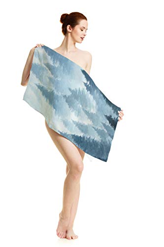 Ofloral Watercolor Foggy Hand Towels,Hand Drawn Landscape Winter Hill Wild Nature Frozen Misty Taiga Soft Comfortable Super-Absorbent Towel For Bathroom Kitchen Spa Gym Yoga 15X30 Inch #TOP2