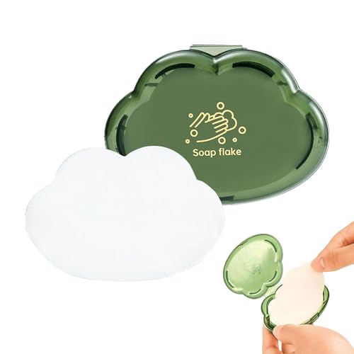 Mini Soap - Jabón de Manos de Papel en Copos de jabón | 50 Hojas de jabón de Bolsillo, Papel de Lavado de Manos Soluble | Viaje Ligero para Gimnasio y Kits