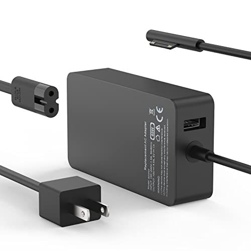 Surface Pro Charger, 65W Laptop Charger for Microsoft Surface Pro 3 4 5 6 7 X, Surface Laptop 4/3/2/1/Studio/Go/, Surface Book 3/2/1, Surface Go, Windows Surface Charger