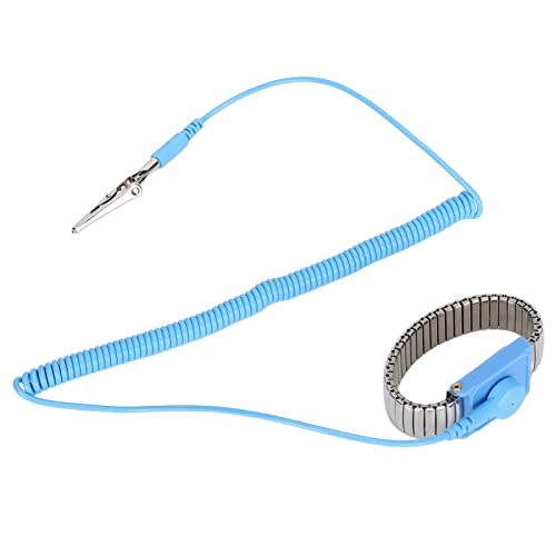 NDNCZDHC Anti Static Wrist Strap, Anti Static Wristband Grounding Bracelet with Stainless Steel Clip and Extendable Long Cable