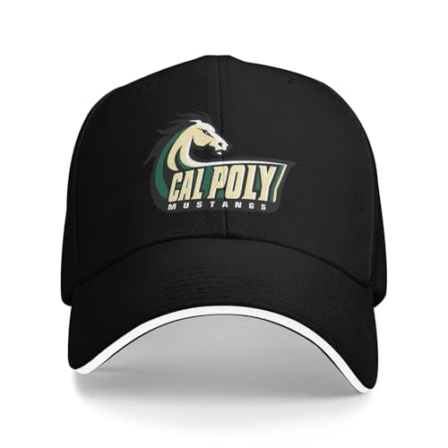 Cal Poly Mustangs Breathable Unisex Snapback-Structured Sandwich Cap for All-Day Wear Black
