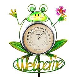 Photo 1 of **SEE NOTES**Evergreen Flag Solar Garden Thermometer Stake | Beautiful Frog | 48 Inches Tall 