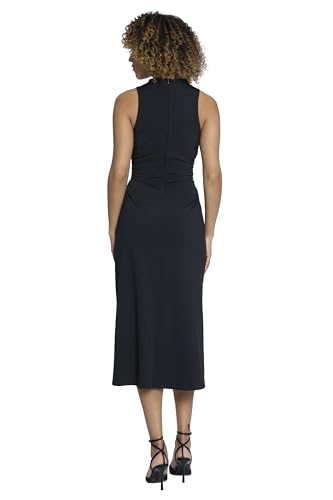 Maggy London Draped Mock Neck Sleeveless Sheath Ruched Waist | Black Dresses for Women3