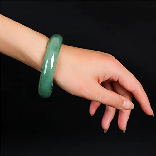 Burmese Jade Bracelet for Women Natural Genuine Dark Green Jadeite Bangle Jewelry with Certificate (Size : 64mm)2