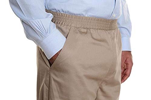 Pembrook Mens Elastic Waist Pants For Seniors - Adaptive Mens Pants For Elderly | Elastic Waist Pants For Men | Senior Elastic Waist Pants Tan #TOP4
