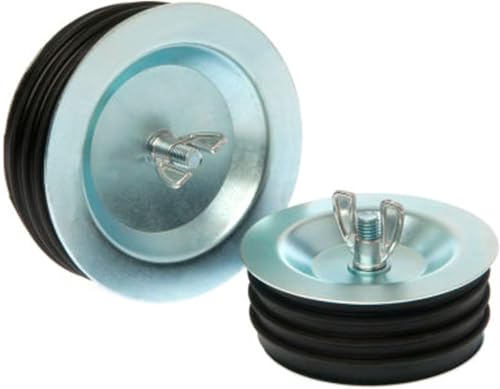 Image of Black Swan 17165 Economy Test Plug, Steel - 2 inch, Floor Drain Plug, Low-Pressure Test Plug with Rubber Gasket and Wingnut, Ideal for Sealing Pipes