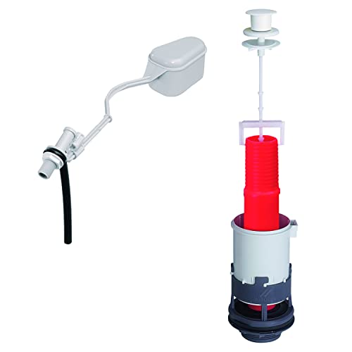 Wirquin 10724085 ensemble Chasse d'Eau Tirette Mx et Robinet F12, Rouge et Blanc