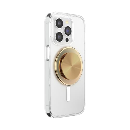 Image of PopSockets Phone Grip for MagSafe, Magnetic Holder, Phone Stand, Enamel - Alum Radial Gold