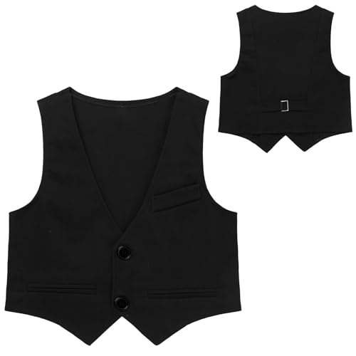 Boys V-Neck Dress Waistcoat Regular Fit Single Breasted Formal Suit Vest for Wedding Party3