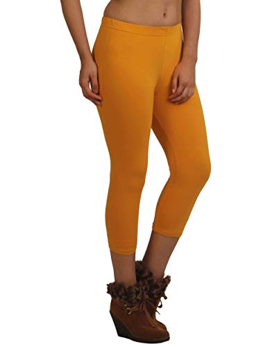 Image of Frenchtrendz Women's Cotton Spandex Stretchable Mid Rise Slim Fit Legging Capris (XS-4XL)