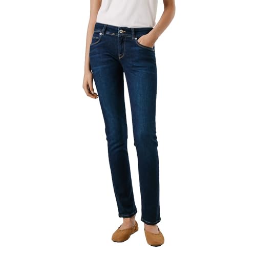 Pepe Jeans Slim Jeans LW Iconic Brooke, Bleu (denim-6FA), 34W / 30L Femme