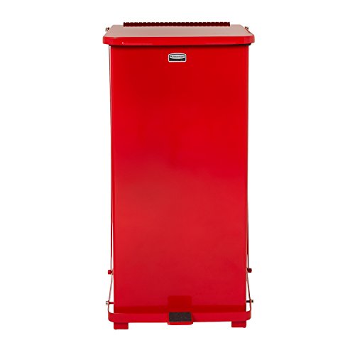 Caneca cuadrada de acero roja Rubbermaid 24 gal miniatura 2