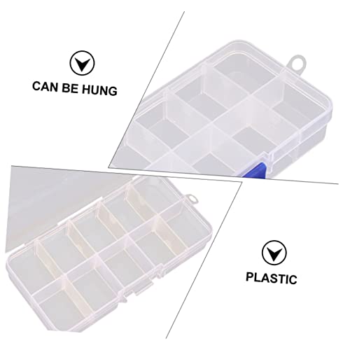 Boîte à bijoux transparente en plastique avec 10 compartiments pour rangement