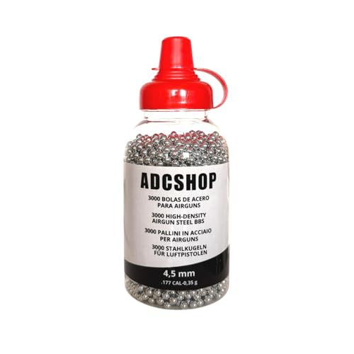 3000 unità - Sfere in acciaio, calibro 4,5 mm - per pistole ad aria compressa CO2 4,5 mm in acciaio BBS calibro 4,5 mm. Flacone da 3000 unità di acciaio Balls.