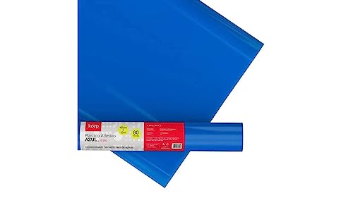 Plástico Adesivo Azul 0.08mm PVC 45cm x 10m Keep - EI160