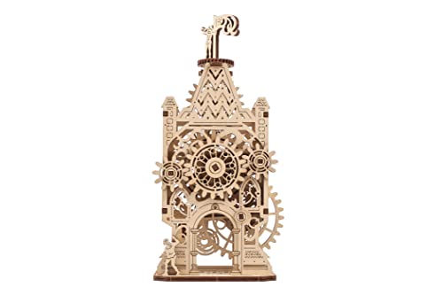 Ugears Old Clock Tower Holz 3D Puzzle - 3D Holzpuzzle Erwachsene Mittelalterlicher Uhrenturm Modellbausatz Erwachsene - Mini Uhrwerk Bauset… – Ansicht 2