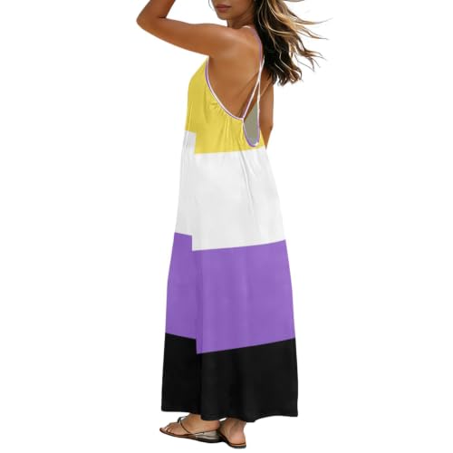 Vestido no binario LGBT de mujer con espalda descubierta para playa y ropa de casa