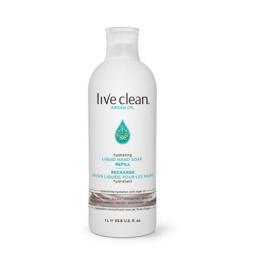 Live Clean savon liquide recharge, huile argan hydratante, 1 L