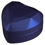 FUOYLOO Caja para Anillos Forma de Corazón y Luz Led, Terciopelo Azul Resistente y Ecológico, Adecuado para San Valentín y Aniversario