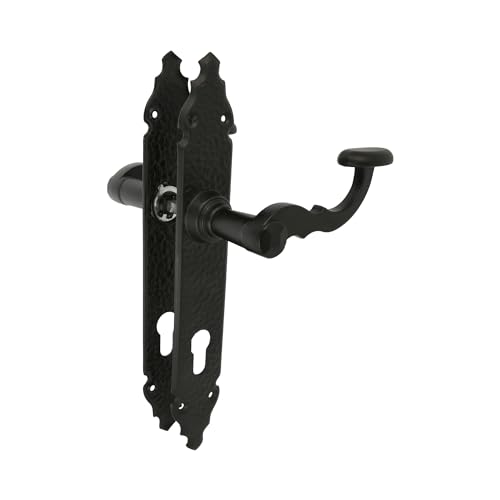 Amig - Set of 2 Door Handles for Passage Doors Mod.100PB90, Black, 90 mm