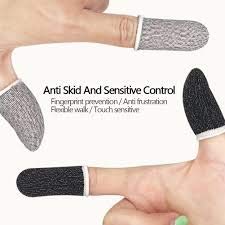 Image of Thumb & Finger Sleeve for Mobile Game with Super Conductive Fiber Fabric, Anti-Sweat & Breathable for PUBG, Garena Free Fire, Rules of Survival, Knives Out, COD Mobile (6 Pair-12 pcs With Black Pouch)