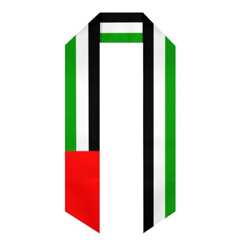 Vintage United Arab Emirates Flag Graduation Stole Shawl Sash for Men Women Unisex Adult Double Sided Lightweight Scarf Class of 2025 Graduate Gift for Study Aboard International Students