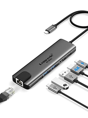 Image of Lemorele USB C Hub with HDMI 4K@60Hz -6 in 1,with Gigabit Ethernet, 2*USB 3.0, PD 100W,3.0 Data Transfer Compatible with MacBook Air /Pro, iPad, Windows, Chromecast