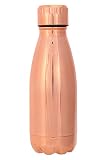 Mountain Warehouse Bouteille d'eau métallique à Double paroi - 260 ML, Couvercle étanche, Isolation sous Vide - Idéale pour l'été, Le Camping, la Marche et Le Plein air Rose Or Taille Unique
