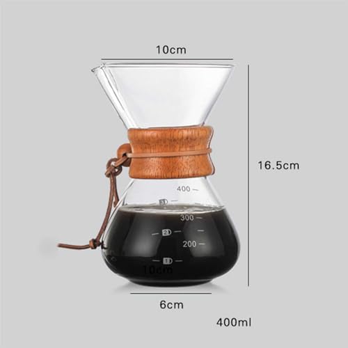 Cafetera de vidrio de borosilicato elaborada a mano de 400 ml 7