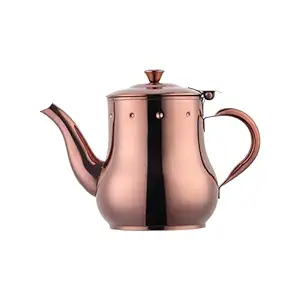 Buyer Star Stainless Steel Tea Pot with Removable Infuser, 17 Oz Pour Over Coffee Kettle for Coffee Shop, Western Restaurant, Bar and Home, Rose Gold