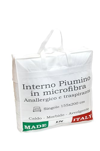 INTRECCI Piumino Invernale Matrimoniale 200x250 cm in Microfibra, Piumone Interno Bianco Campiglio Duck Friendly Made in Italy