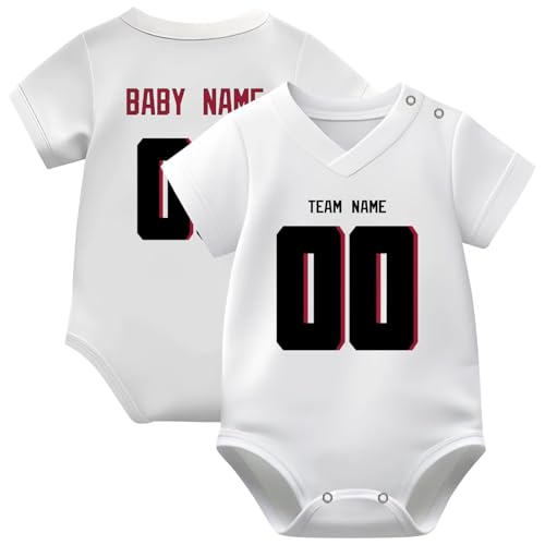 Image of KREDE Baby Clothes Unisex Bodysuit Jersey Style Custom Name Number for Baby Boys