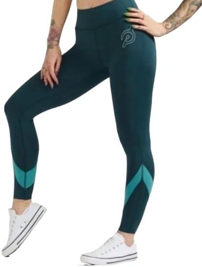 Peloton Womens Mission Mid-Rise Laser-Cut Leggings, Green, Small