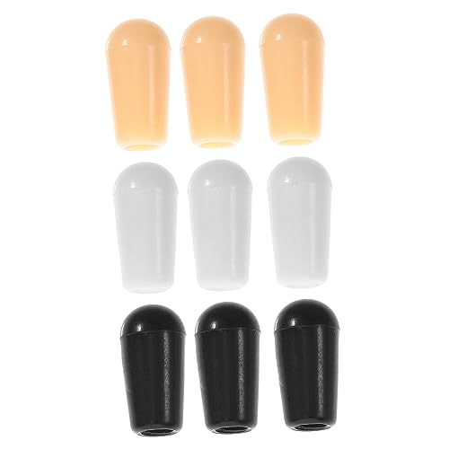 Levemolo 9個エレキギター用トグルスイッチキャップ 交換用チップノブ アクセサリー ブラック