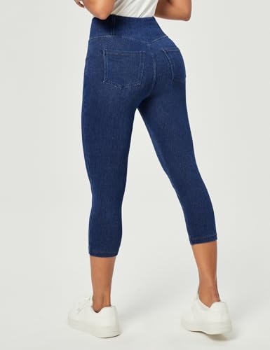 IUGA Capri Jeans for Women Pull On Jeggings for Women Tummy Control Jean Capris Pants Stretchy Denim Pants with Pockets2