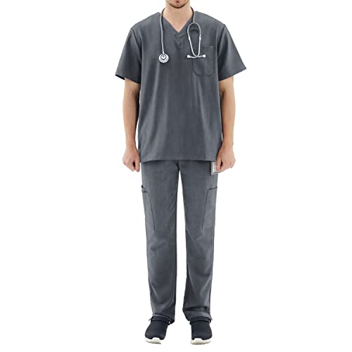 MISEMIYA Unisex Scrub Set Mz-046-059 Medizinische Berufskleidung, Gris TRS, XS