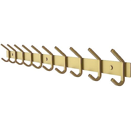 SAYONEYES Brushed Gold Wall Mounted Coat Rack – 30 Inch