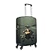 QSMBNET Travel Luggage Cover Helicopter Spandex Suitcase Protector Washable Baggage Covers Fashion Elastic Scratch-Resistant Luggage Cover Protector Fits 18-32 Inch Luggage