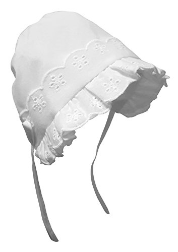N'ice Caps Baby Girl Closed Back Bonnet With Piping (White With Piping Crown, 3-6 Months) #TOP1