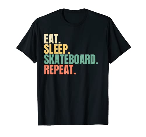 Eat Sleep Skateboard Repetir Camiseta
