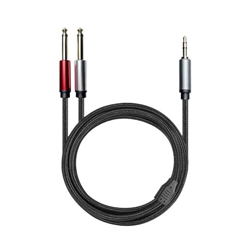 Cable de audio jack 3.5mm a doble 6.35mm 1 m miniatura 6