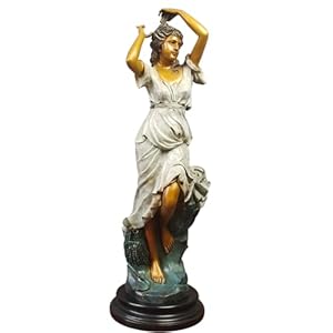 YouFine Bronze Autumn Goddess Carpo Sculpture â Exquisite Handcrafted Seasonal Deity Statue, 100% Bronze Metal Art for Home & Office Decor, Luxurious Collectible, 27.5″ Tall, 33 lbs