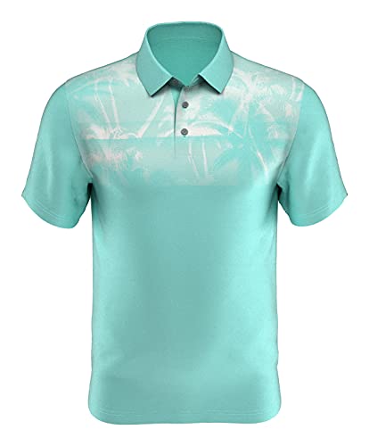 PGA TOUR Boys' Shadow Palm Print Short Sleeve Golf Polo Shirt