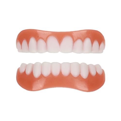 1 Pare Dentaduras Postizas Instantáneas Dientes De Carillas Cosméticas, Dientes Postizos Temporales De Superior E Inferior, Perfecta Sonrisa Dientes Prótesis Chapa Para Hombre Y Mujer