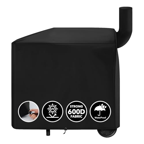 Heavy Duty 600D Grill Cover Fit for Z Grill 700 Series 49-inch Full Length Grill Cover for 450 Series Pellet Grill 700D6/7002B/7002C/450E/450A/550B/550B2/550B4 Smoker